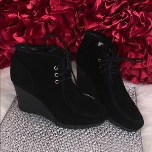 Michael Kors black wedge bootie